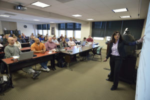 Roanoke Higher Education Center, Pamplin College of Businees, Professional Master of Business Administration, PMBA, graduate students, classroom, Donna Wertalik, Instructor and Career Advisor, Marketing
