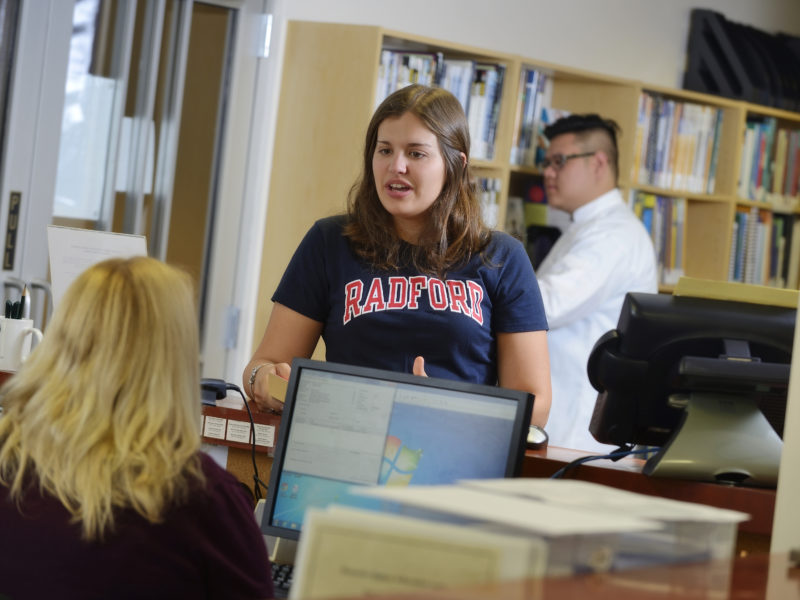 students in the library