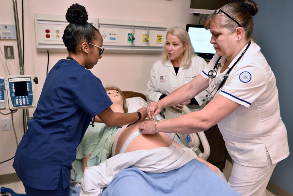 Nursing students in simulation lab